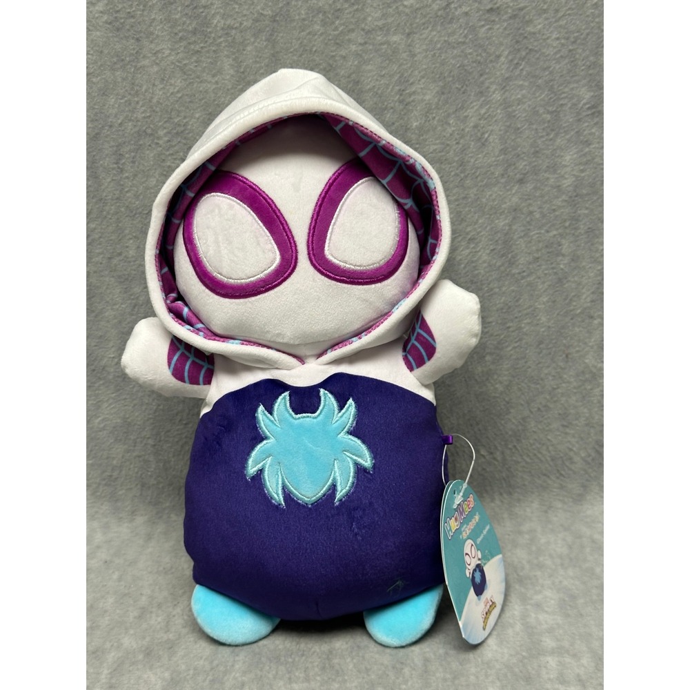 Marvel Spidey Squishmallows Hug Mees Ghost-Spider Stuffed Plush 10" NWT